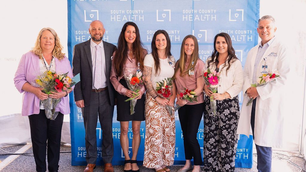 From Left: 
Employee of the Year: Kimberly D’Ellena
Presidents Award Recipient: Matt Moeller
Advanced Practice Provider of the Year: Diane McKeeff
Patient Safety Champion: Julia Richard
Leader of the Year: Katie Tapero
Nurse of the Year: Rachael Burch Maguire
Physician of the Year: Peter Graves, MD
Not pictured: Razel Grecia, Stewardship Champion