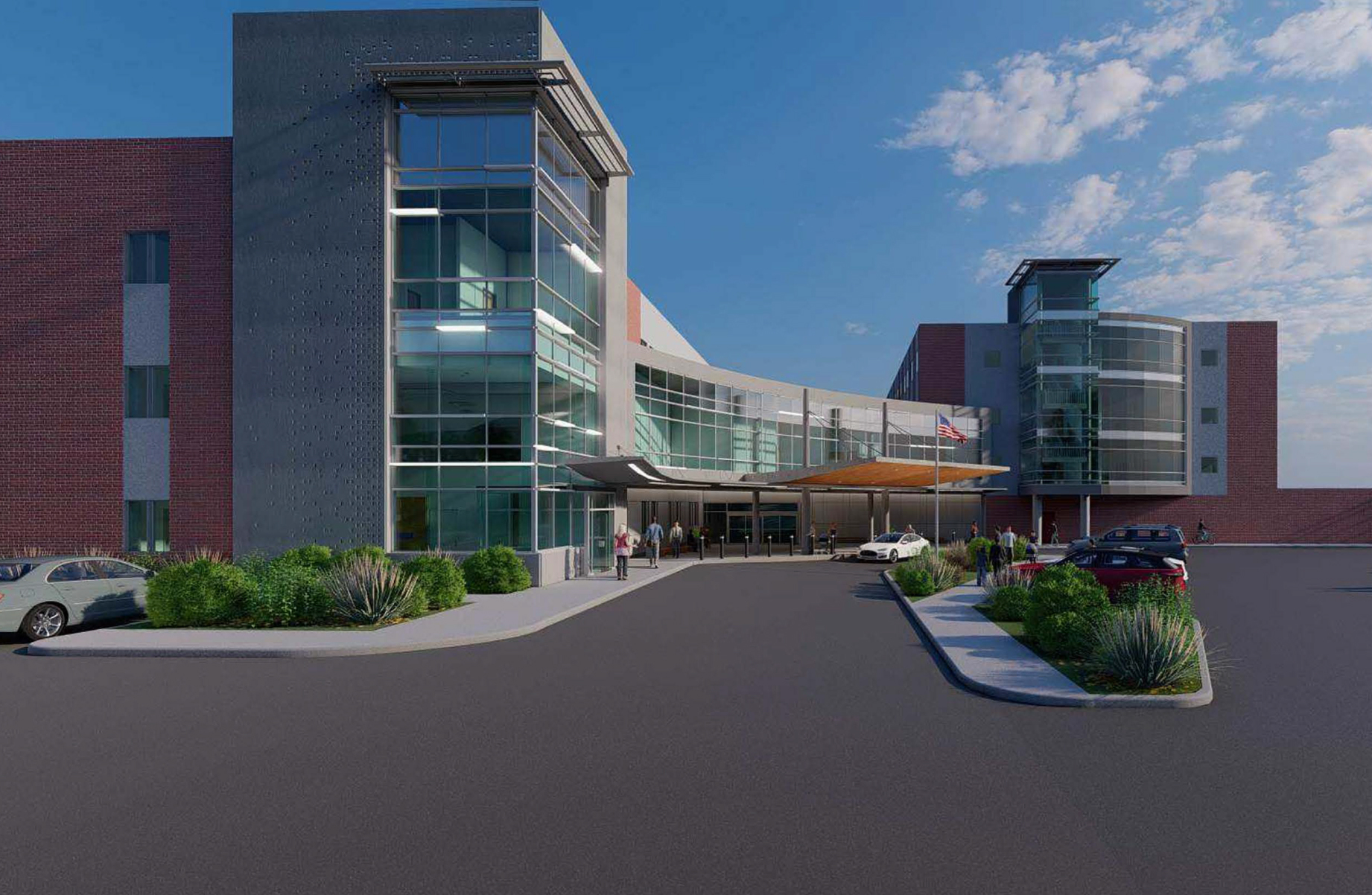 Front of hospital rendering